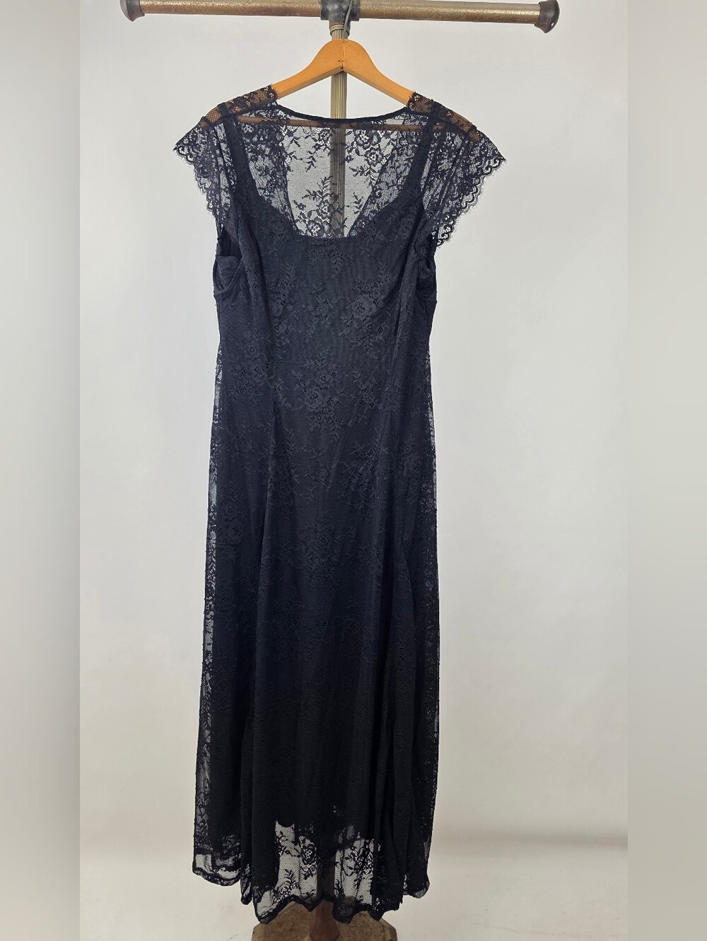 Popilush Women's Black Lace A-Line Split Front Shapewear Maxi Dress Size XXL - Picture 13 of 13